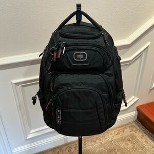 OGIO Black Backpack with Red Accents